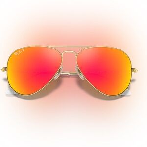 Ray-Ban Aviator Sunglasses with Orange Lenses